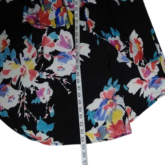 XHILARATION, FLORAL PRINT SLEEVELESS HIGH-LOW DRESS, COLOR: COLORFUL, SIZE:M - Picture 8 of 10